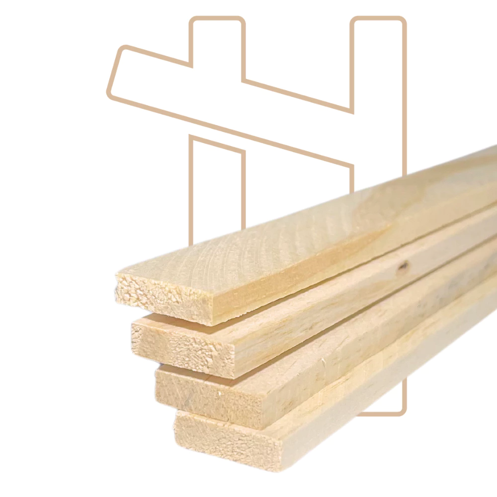 KIT 40 Ripas Finas Pinus 2x0,5cm | Madeira Aparelhada Régua para Painel Ripado e Artesanato - ID M0008